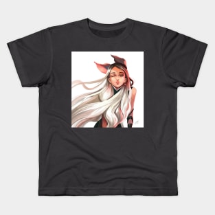 White Haired Manga Girl Kids T-Shirt